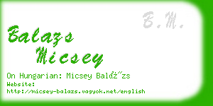 balazs micsey business card